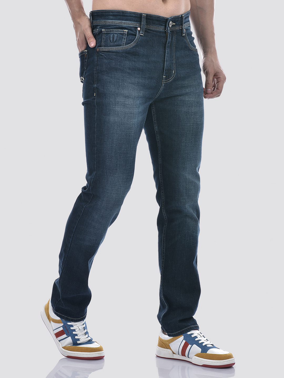 Numero Uno Men Dark Blue Slim Fit Mid Rise Sustainable Jeans
